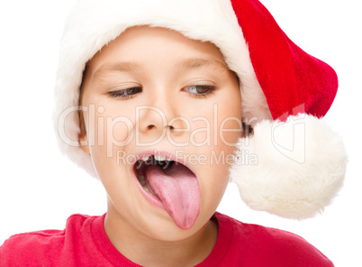 Little girl in santa hat