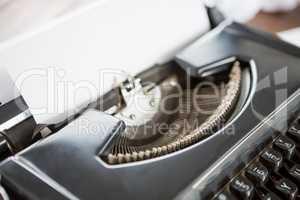 Extreme close up view typewriter