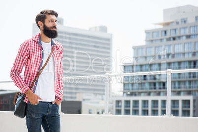 Thoughtful hipster man