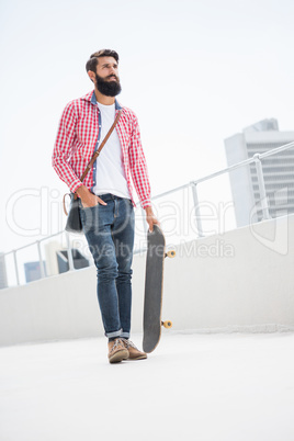 Thoughtful hipster man