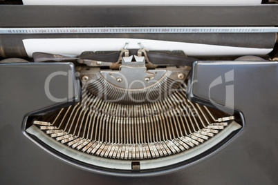 Extreme close up view of typewriter