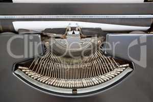 Extreme close up view of typewriter