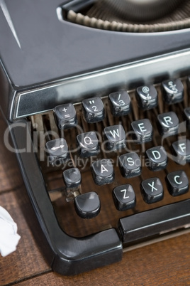 Close up view of typewriter keyboard