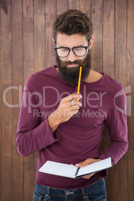 Thoughtful hipster man