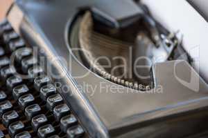 extreme Close up view of typewriter