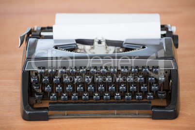 Front view of typewriter