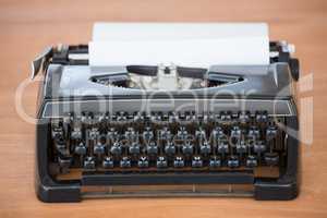 Front view of typewriter