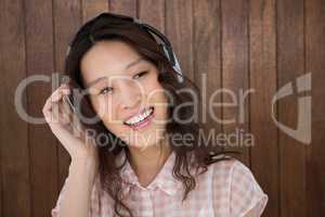 Hipster woman listening music