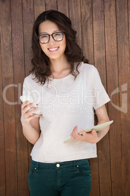 a businesswoman is standing