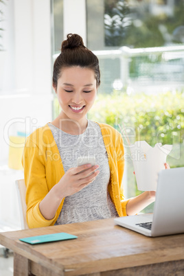 hipster girl is using her phone