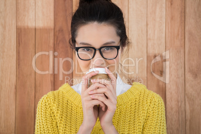 Hipster drinking coffee
