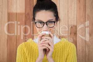 Hipster drinking coffee