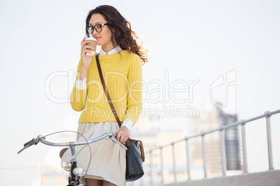 Hipster drinking coffee