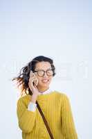 Hipster making a phone call