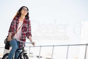 Hipster riding a bike