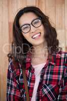 Smiling hipster with glasses