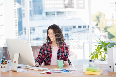 Hipster using a computer