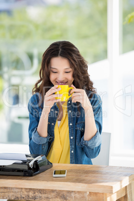 Hipster drinking coffee