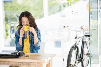 Hipster drinking coffee