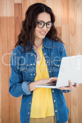 Hipster using a laptop