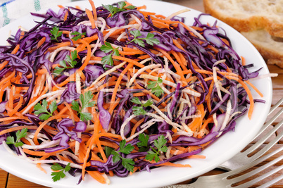 Salad of red cabbage