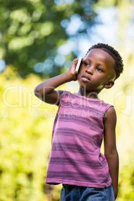 A child is having phone call