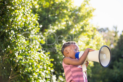 Boy using a megaphone