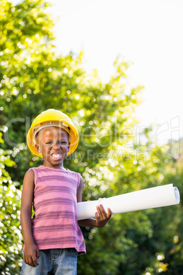Boy with a safety helmet