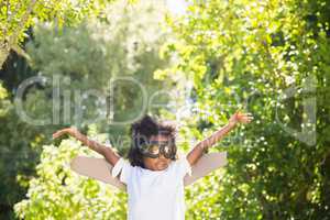 Boy playing as an aviator