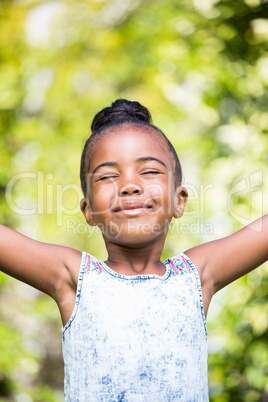 Smiling little girl at park