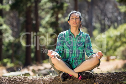 Attractive woman doing yoga