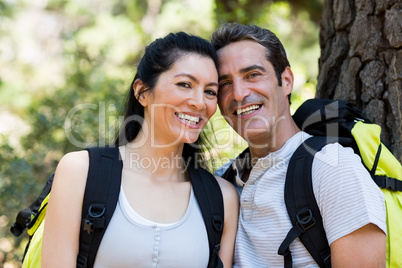 Couple smiling and holding each other