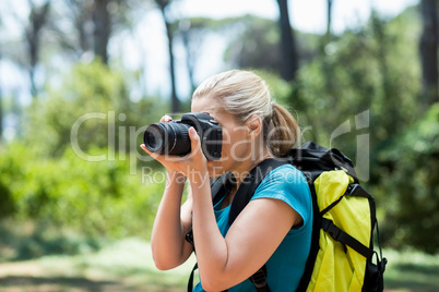 Woman is taking pictures