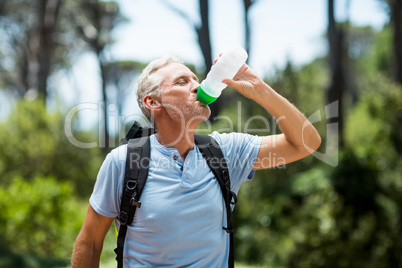 Man drinking with his flask