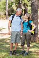 Couple smiling and holding hands each other