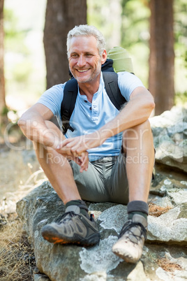 Hiker smiling and posing