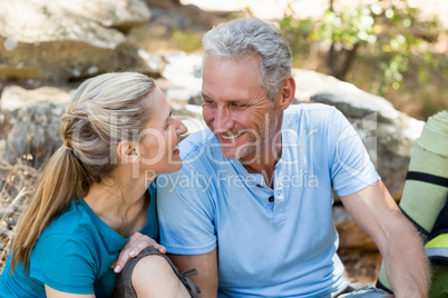 Couple smiling and looking each other