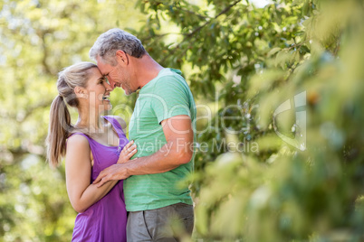 Couple looking and holding each other