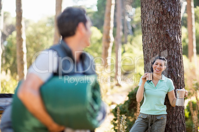 Couple looking each other