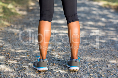 Close up of woman runners legs