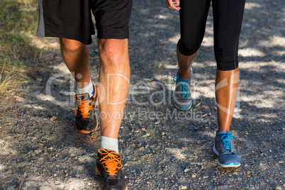 Close up runners legs walking