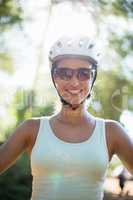 Portrait of a woman rider smiling