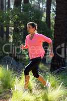 Sporty woman is running