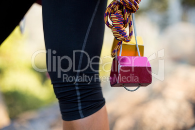 Close up climbing equipment