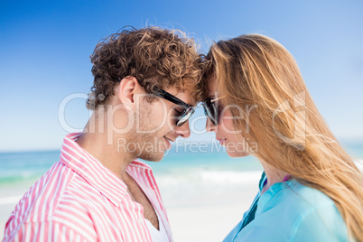 Couple posing on the beach