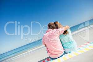 Happy couple posing on the beach