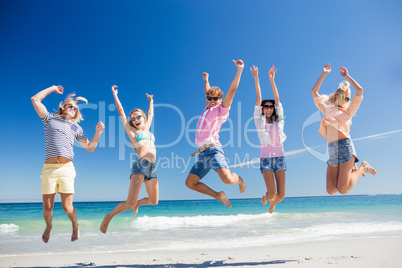 Portrait of friends posing at the beach