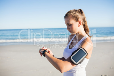 Fit woman on the beach