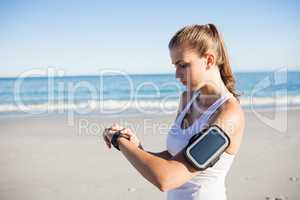 Fit woman on the beach