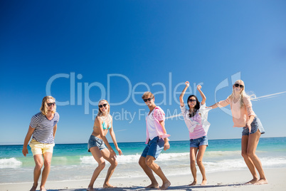 Portrait of friends posing at the beach